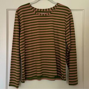 Gudrun Sjoden Striped Organic Cotton Long Sleeve Shirt - Medium - EUC